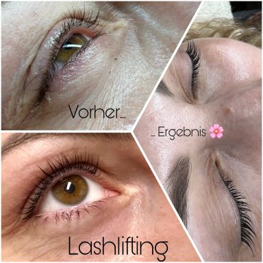 Referenzbild Testimonial-Foto vorher/ nachher Lashlifting, Wimpernlifting