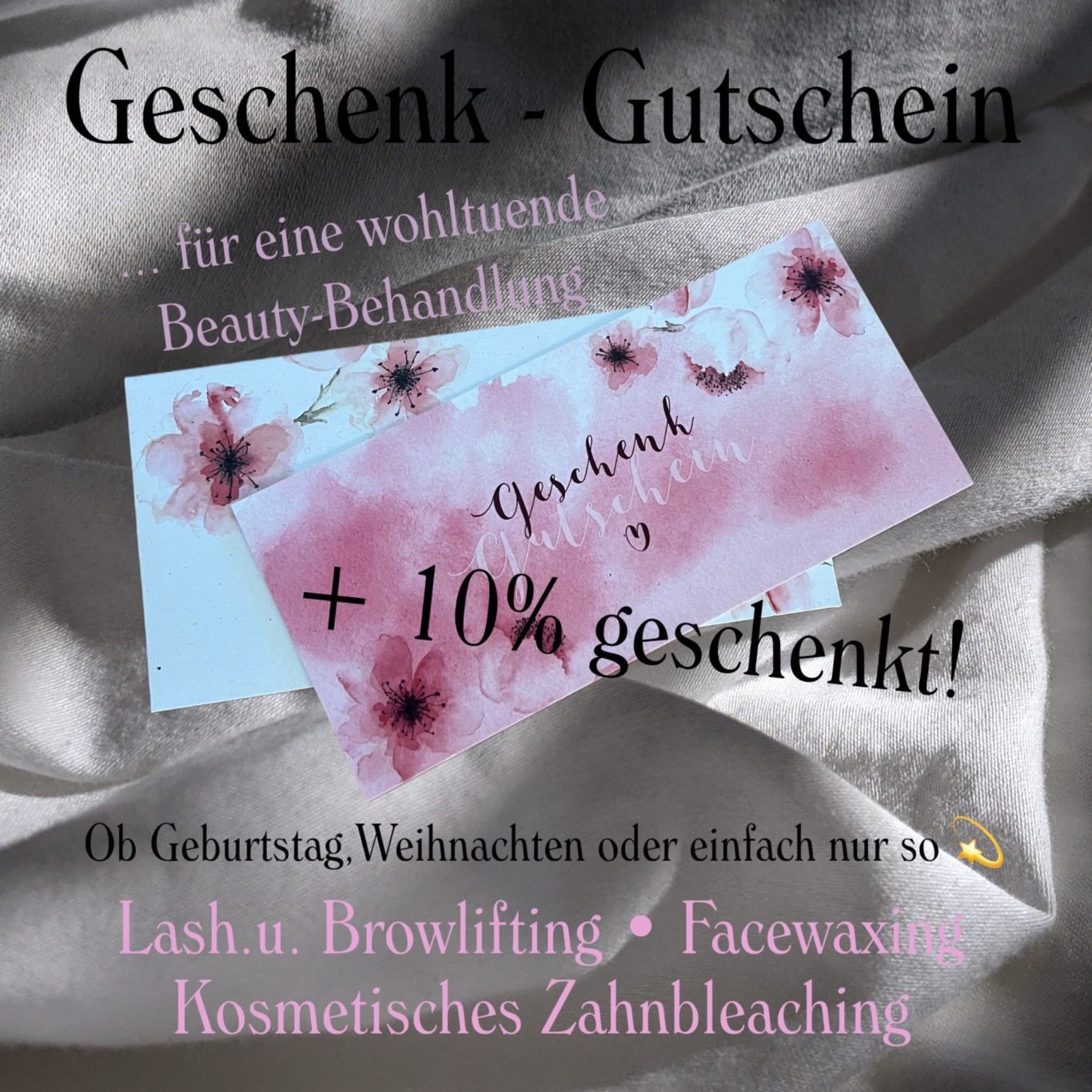 Gutschein Geschenk - Gutschein mit Zusatzrabatt auf eine Behandlung.